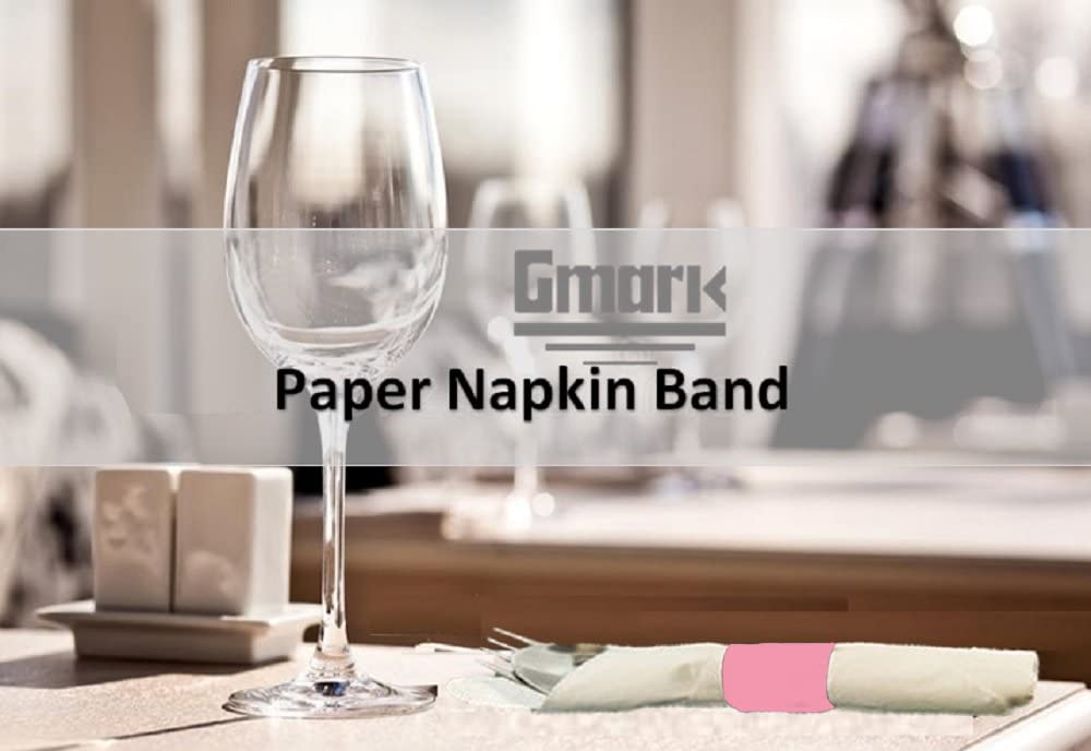 Gmark Paper Napkin Band Box of 2500  Paper Napkin Rings self Adhesive (Pink) GM1103