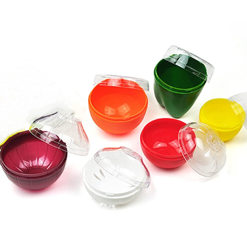 Oukeyi Reusable Fruit And Vegetable Storage Containers Refrigerator Box Storage Bowls Saver Holder Keeper For Onion, Green Peppe