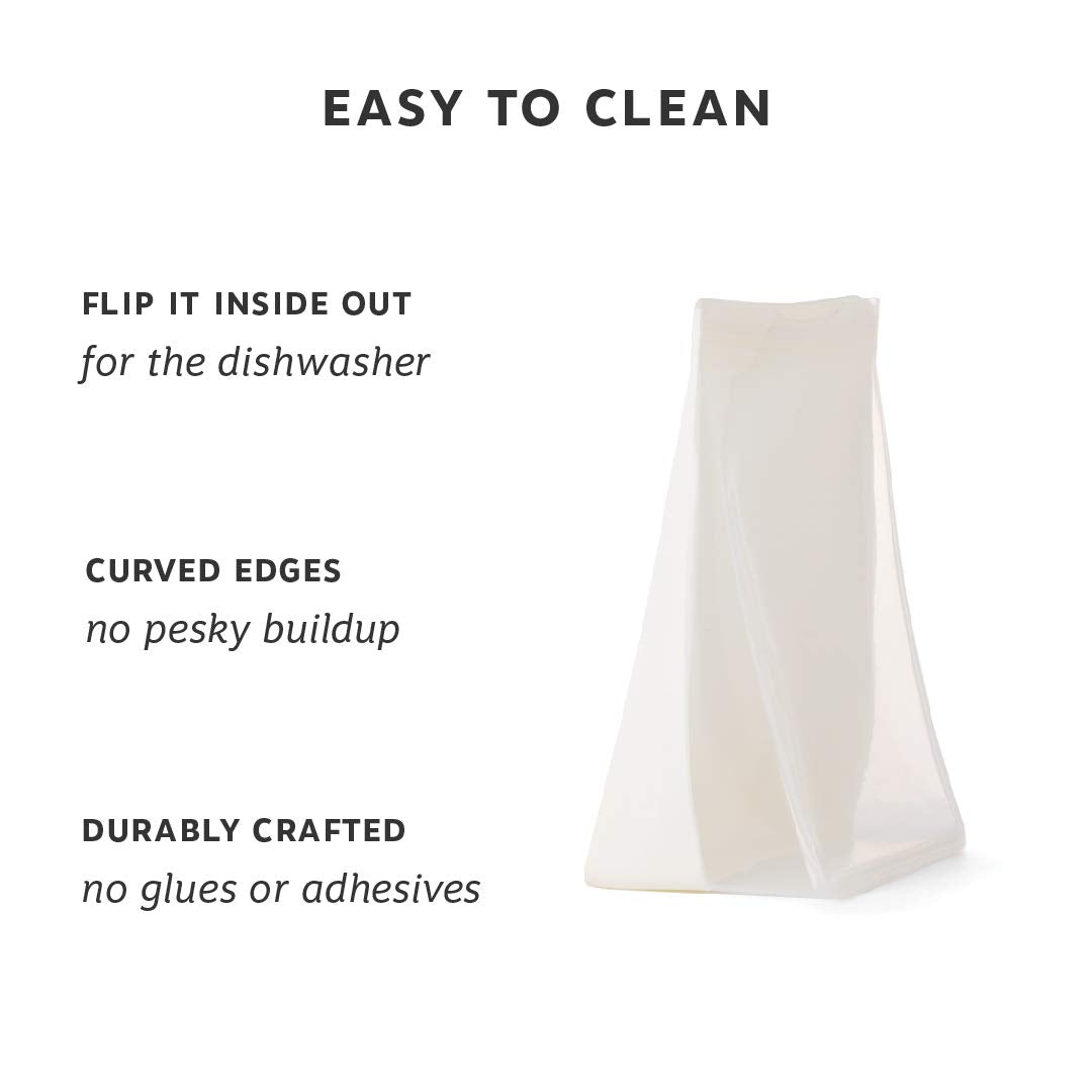 W&P Porter Silicone Reusable Storage Bag, Sandwich (50Oz Stand-Up), Cream, Food Storage Container, Microwave And Dishwasher Safe