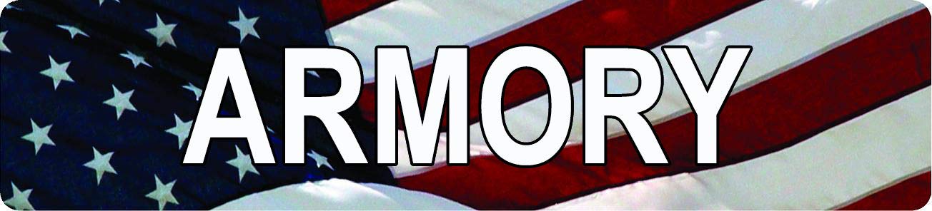 ANY AND ALL GRAPHICS Waving American Flag Patriotic Armory 4x18 Aluminum Novelty Street Sign.