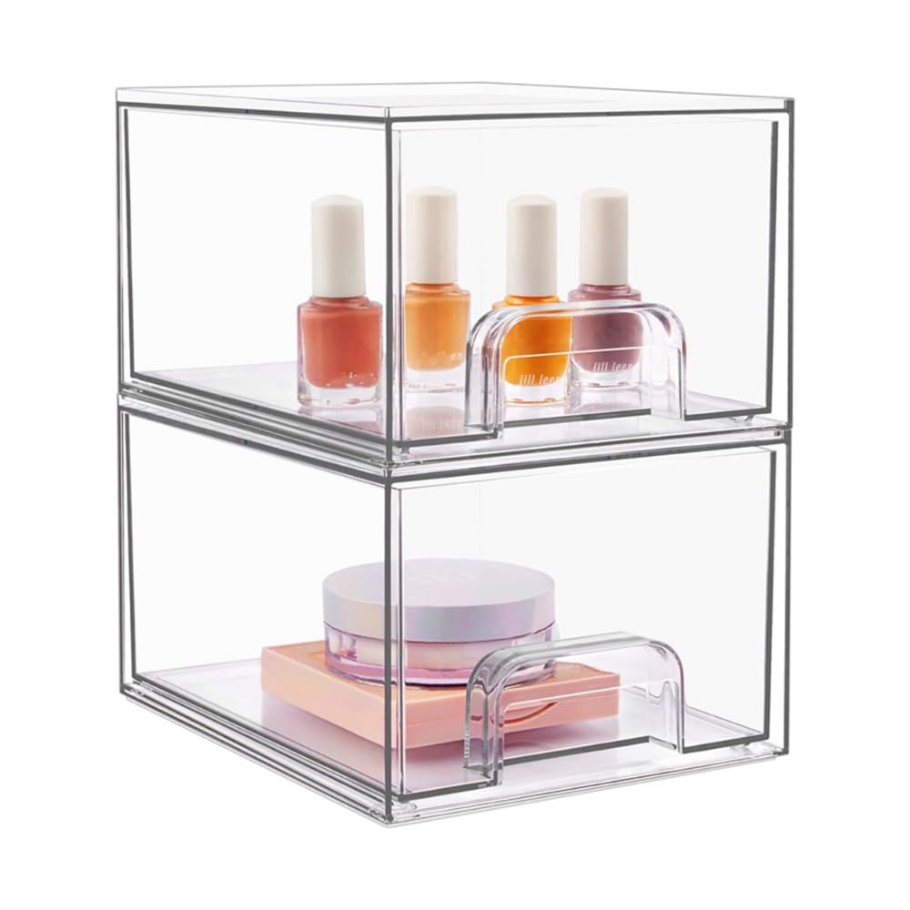 Housewarming Korean Aesthetic Multipurpose Drawer Storage Containers For Kitchen, Makeup, Skincare And Cosmetic (2 Stackable Sma