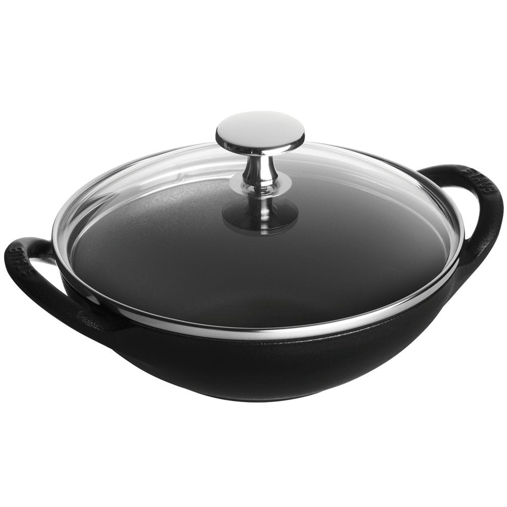 STAUB Cast Iron Baby Wok, 0.5quart, Black Matte