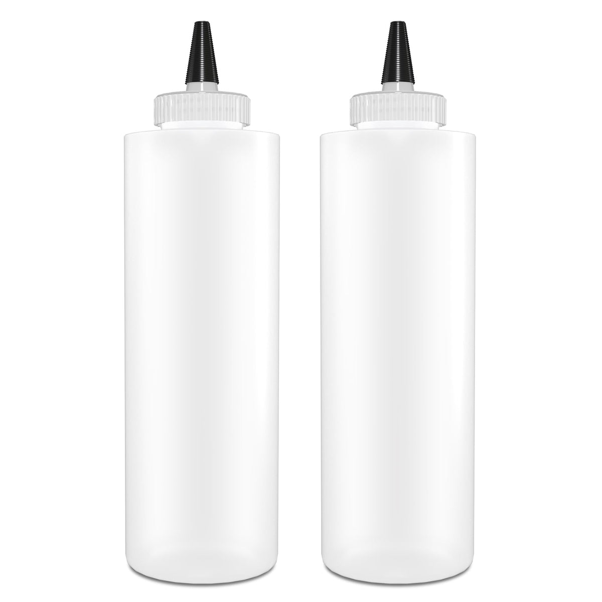 Brightfrom Condiment Squeeze Bottles 16 Oz Wide Neck, Empty Squirt Bottles - Removable Top-Cap, Leak Proof For Ketchup, Mustard,