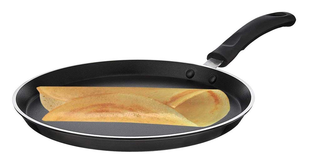 Shourya Trading Non Stick Dosa Pan/Tawa, Size 290 Mm, Thickness 2.6 Mm, Black And Brown