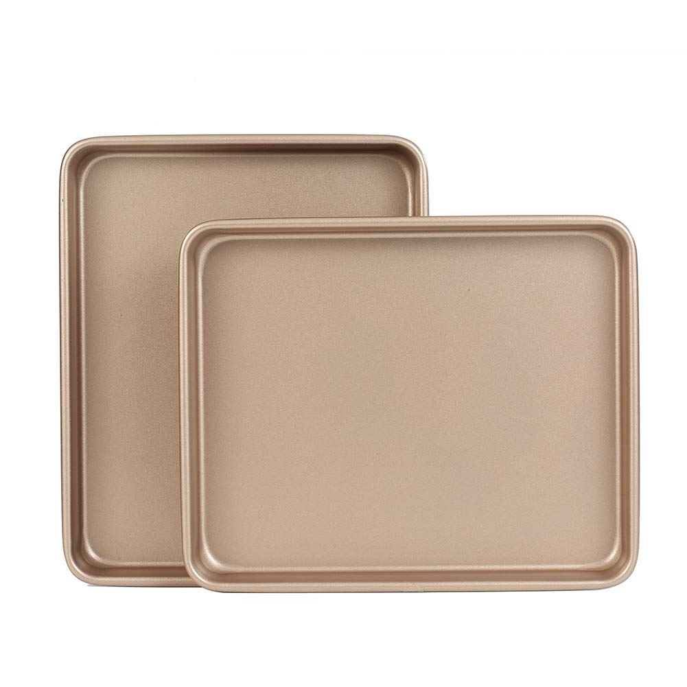 13 Inch Baking Pans Nonstick Set Of 2, Walooza 13 X 11 X 1 Inch Cookie Sheet Replacement Toaster Oven Tray
