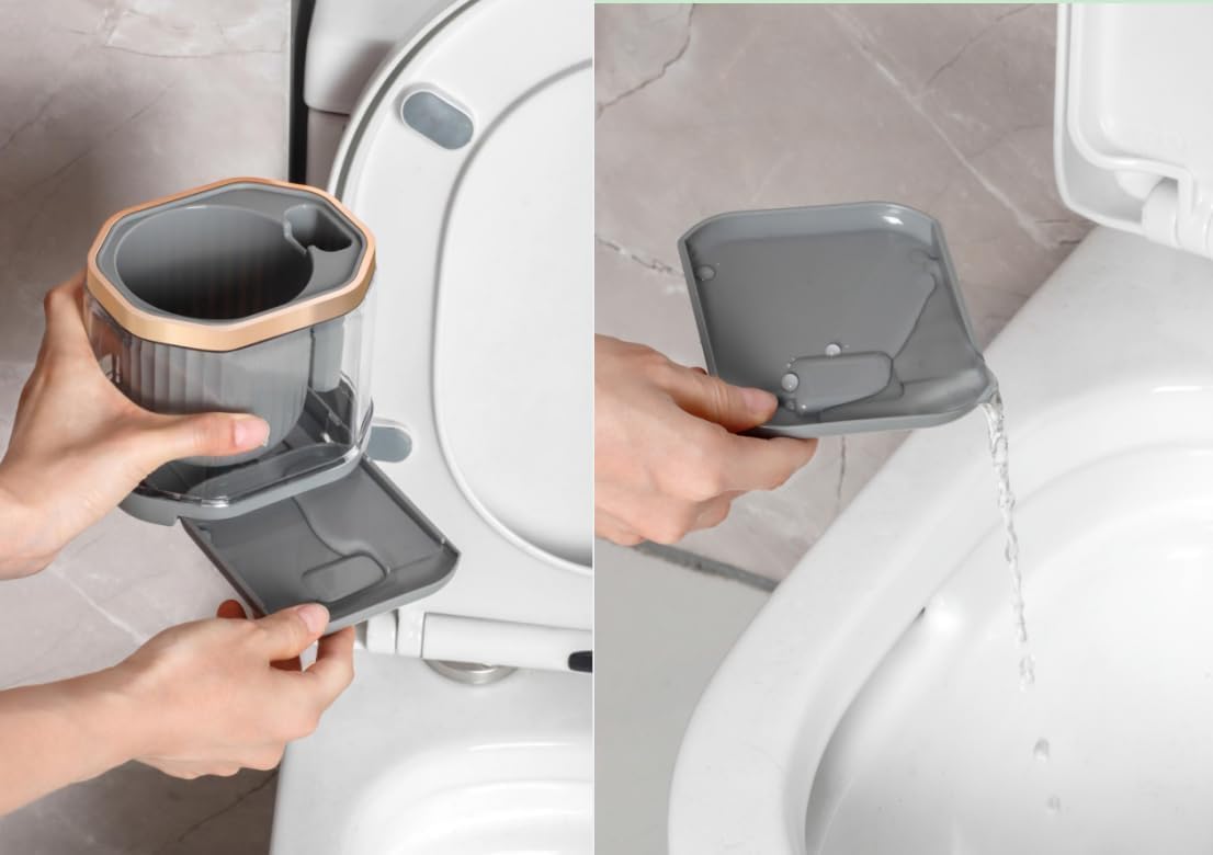 Vasukie Silicone Toilet Brush And Holder Set, With A Extra Crevice Cleaning Brush Deep Cleaning Toilet Bowl Brush For Bathroom T