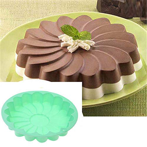 EORTA Silicone Large Cake Mold Flower Shaped Round Cake Baking Pan Nonstick Brownie/Cheesecake/Tart/Pie/Flan/Bread Baking Tray f