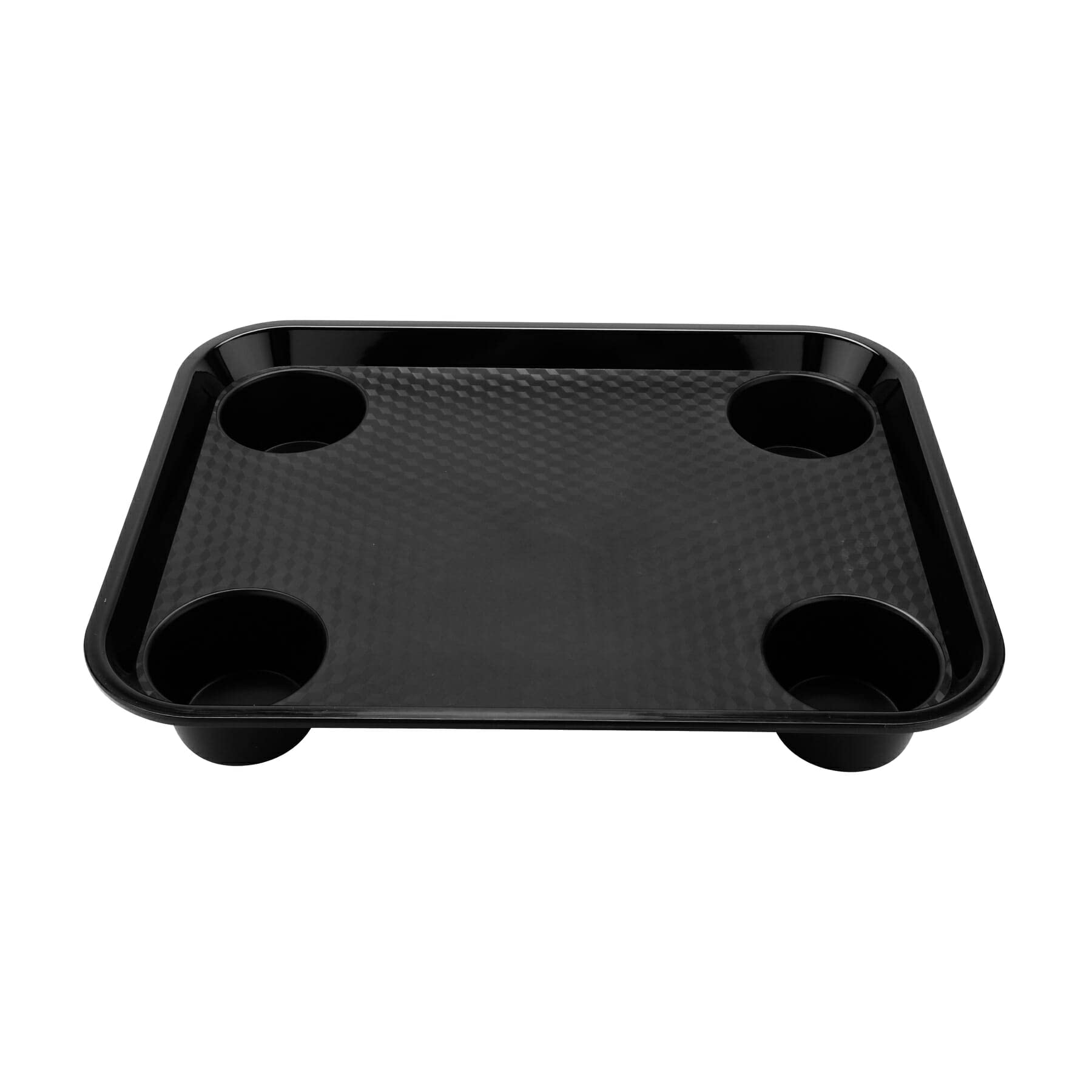 GET FT-20-BK BPA-Free Stackable Cafeteria / Fast Food Tray, 17 x 14, Black (Set of 12)