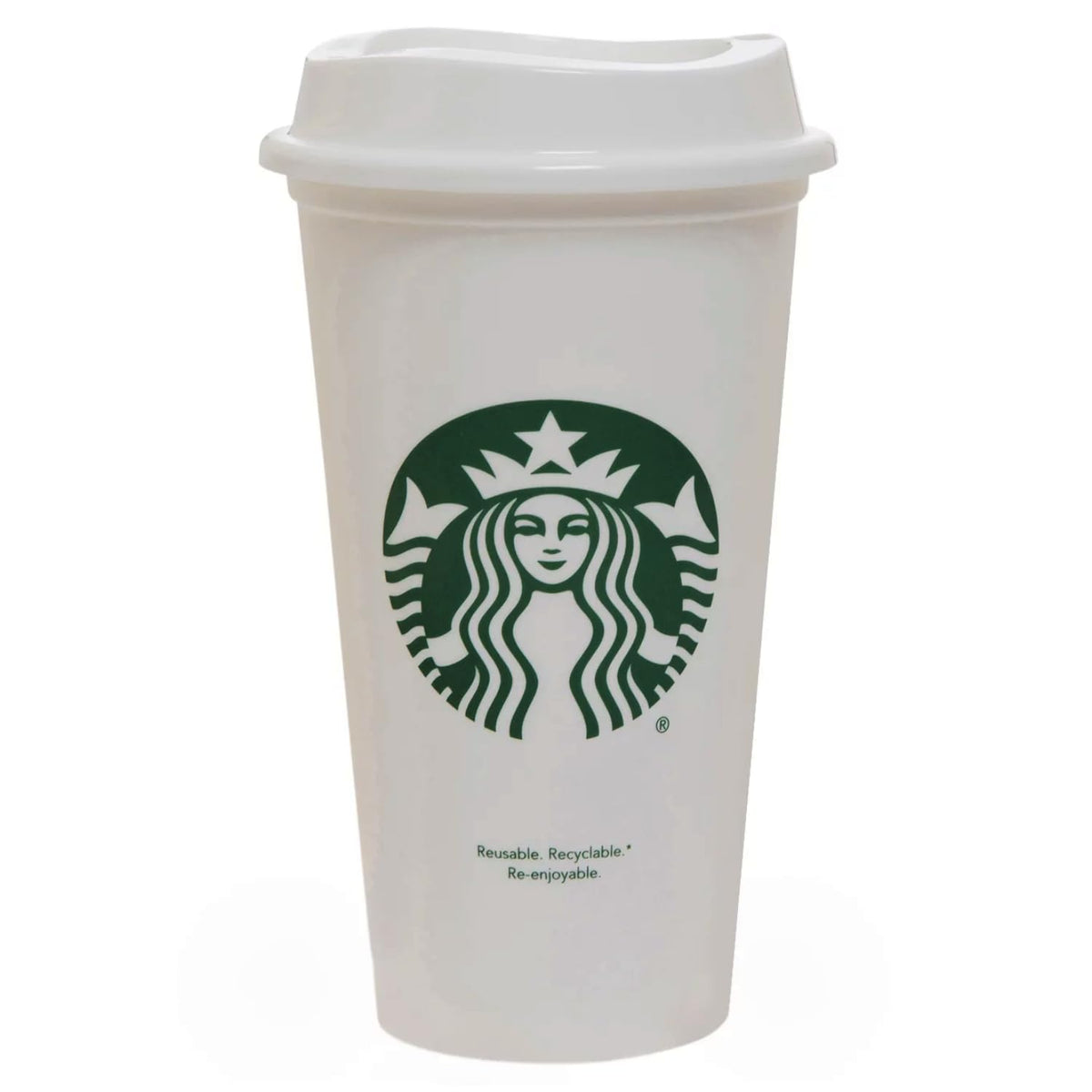 Starbucks White Reusable Travel Mug/Cup/Tumbler Grande Medium, 16Oz 473Ml