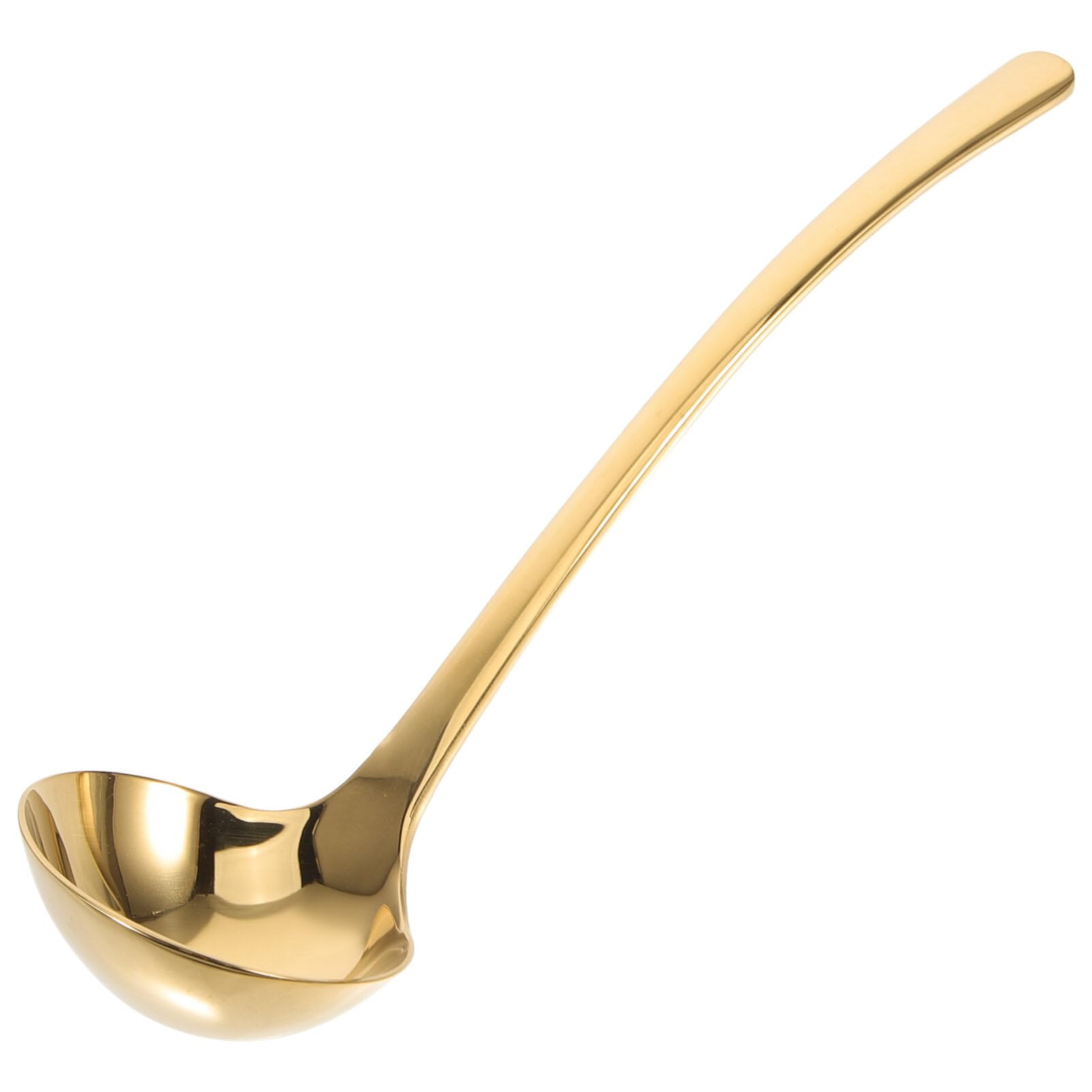 Luxshiny Golden Soup Ladle Spoon 18Cm/7Inch Stainless Steel Soup Scoop Cooking Ladle Food Serving Scoop Gold Serving Utensil For