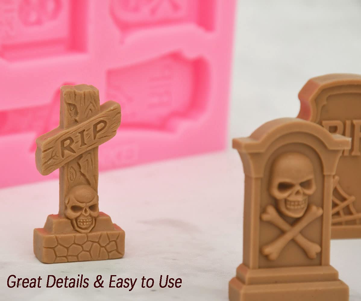 Halloween Mold Silicone Halloween Tombstone Mold Halloween Candy Chocolate Mold Halloween Skull Mold
