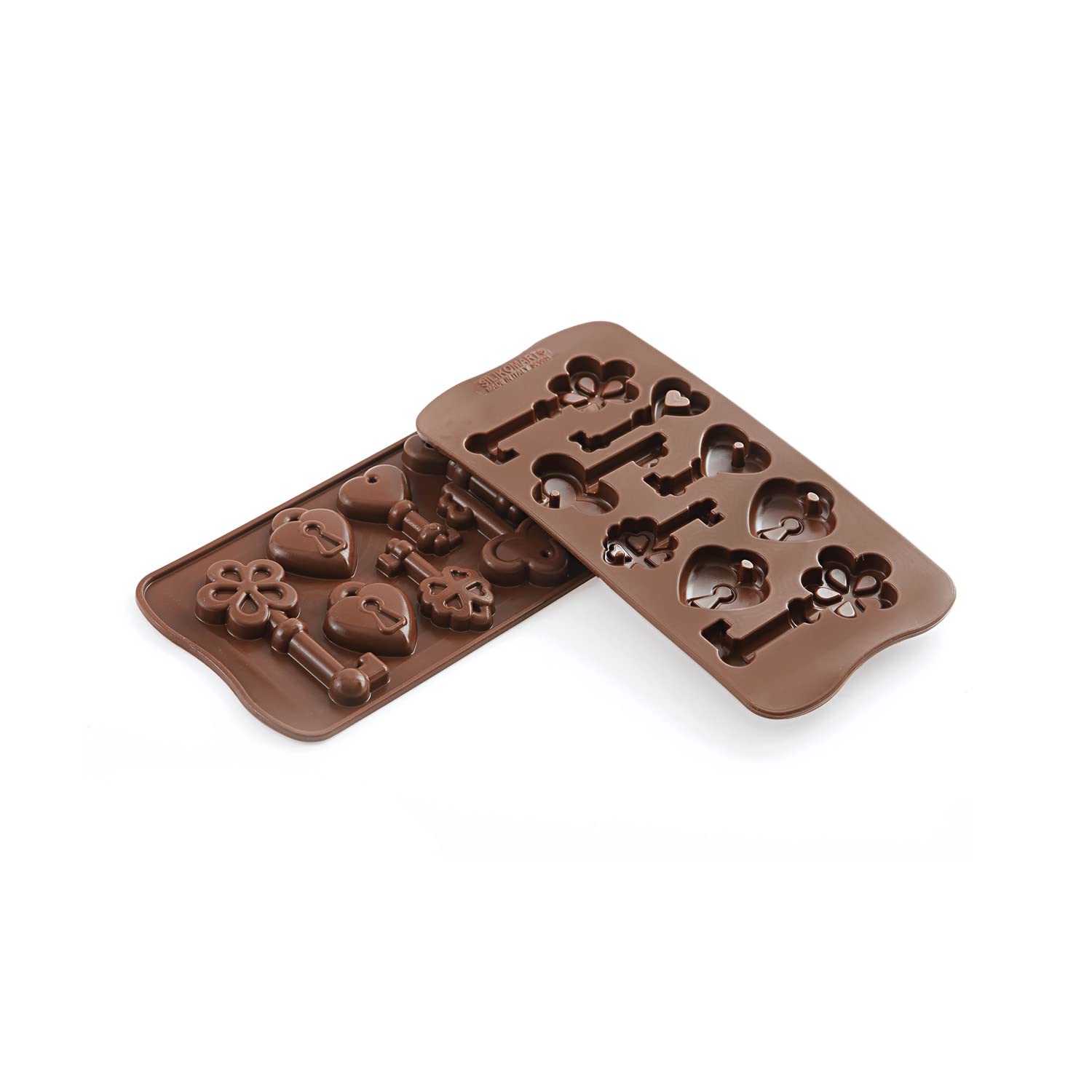 Silikomart Scg33 Choco Keys Silicone Mould 34X84 H 14 Mm, 21X10.5X1 Cm, Brown