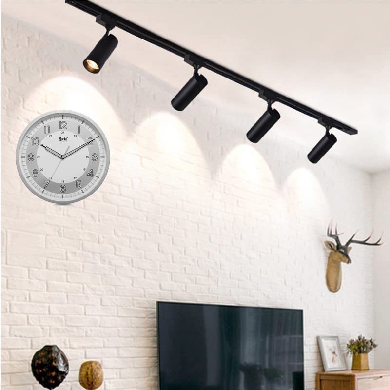 Ajanta Plastic Night Glow Modern Clock Radium Analog Wall Clock (310X44X310Mm, Silver)