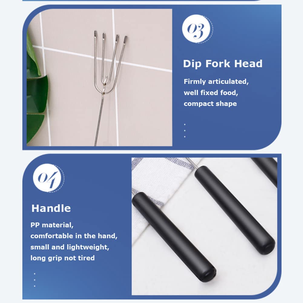 10Pcs Stainless Steel Chocolate Dipping Fork Set, Diy Baking Supplies, Dipping Forks For Chocolate, Pralines And Truffles, And R