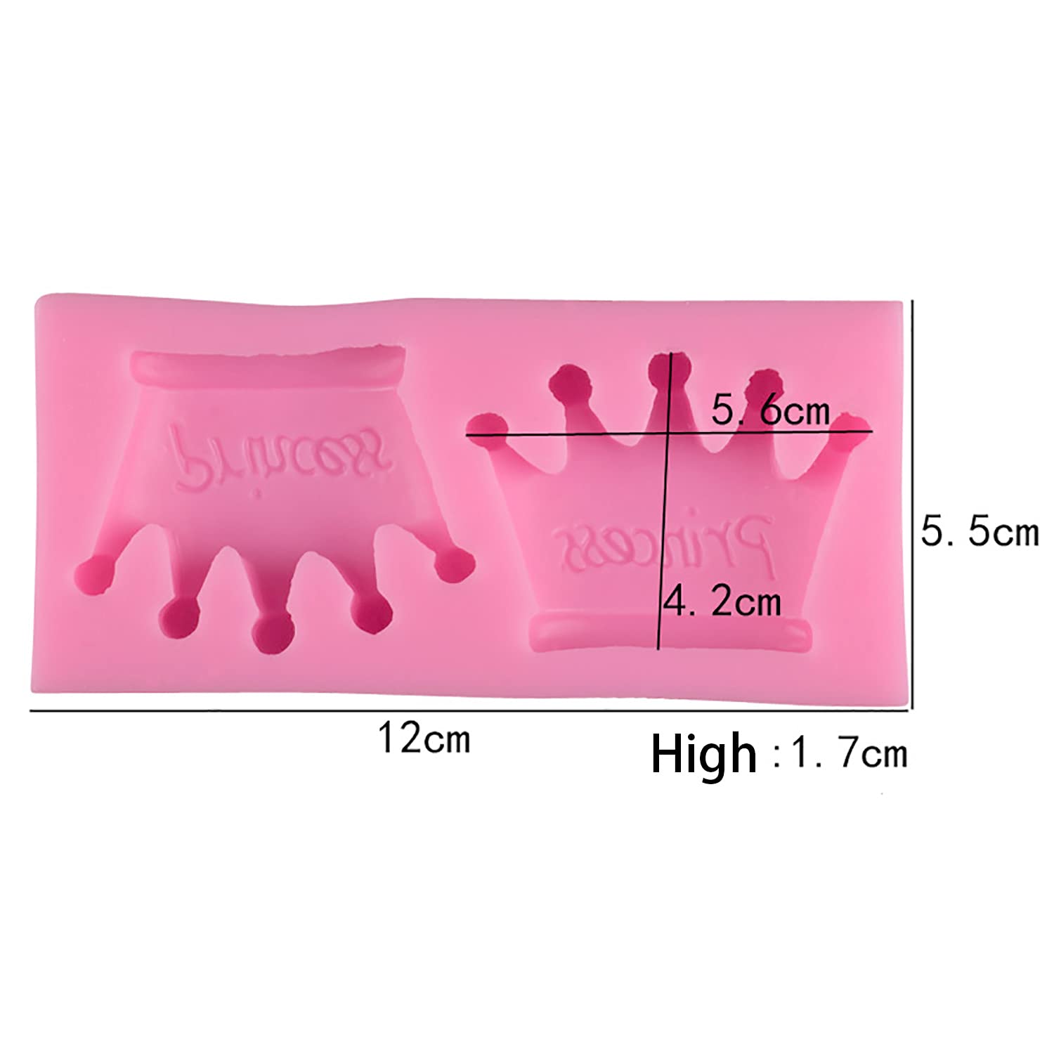 2-Cavity Princess Crown Shape Silicone Mold For Diy Fondant Candy Making Chocolate Molds Lollipop Desserts Ice Cube Gum Clay Soa