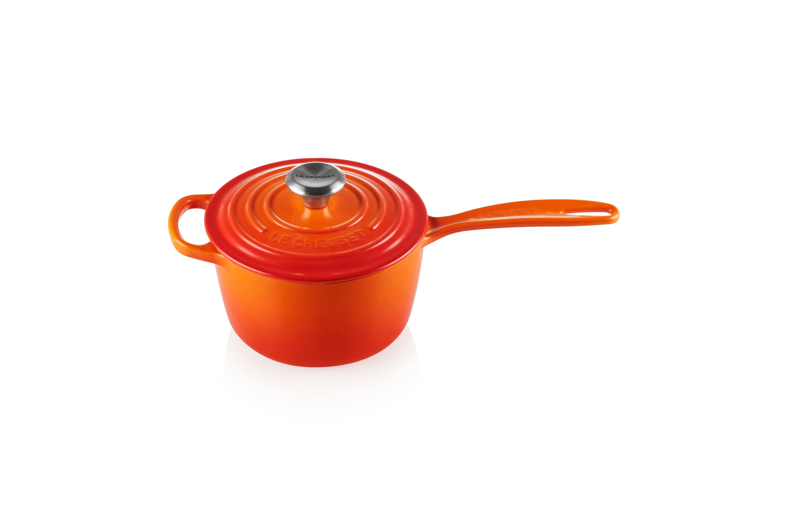 Le Creuset Enameled Cast Iron Signature Saucepan, 1.75 Qt., Flame