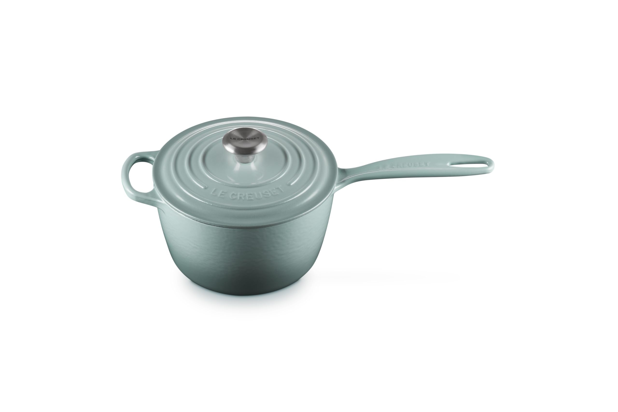 Le Creuset Enameled Cast Iron Signature Saucepan, 2.25 Qt., Sea Salt