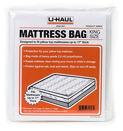U-Haul King Pillow Top Mattress Bag (Fits Mattresses Up To 17'' Thick) - 78'' X 103'' X 17''