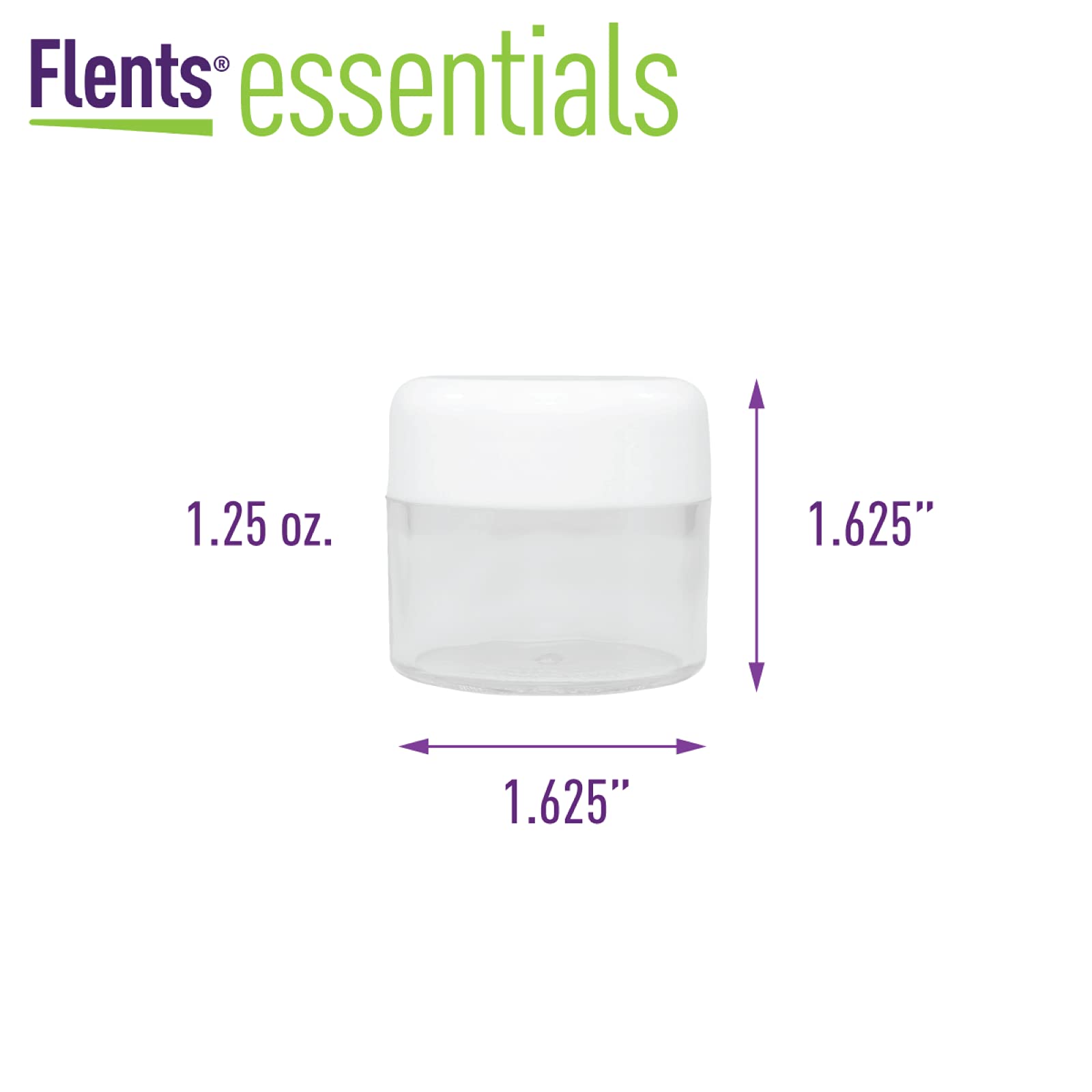 Flents Travel Cosmetic Jars For Personal Items, Clear Base For Labeling, Tsa Approved, Durable And Refillable, 6 Pack, 1.25 Oz,