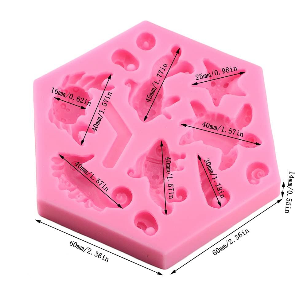 Playing Mold Sea Theme Fish Conch Seahorse Turtle Starfish Crab Silicone Mold For Diy Cake Fondant Biscuit Cookies Sugar Pudding