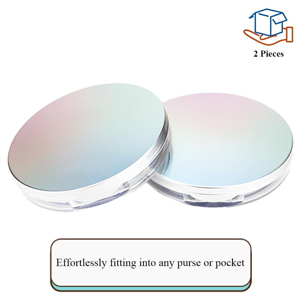 Hahiyo Empty Travel Powder Container Small Loose Powder Compact Case Makeup Cosmetic Jar Refillable Powder Box No Leak Powder Ho