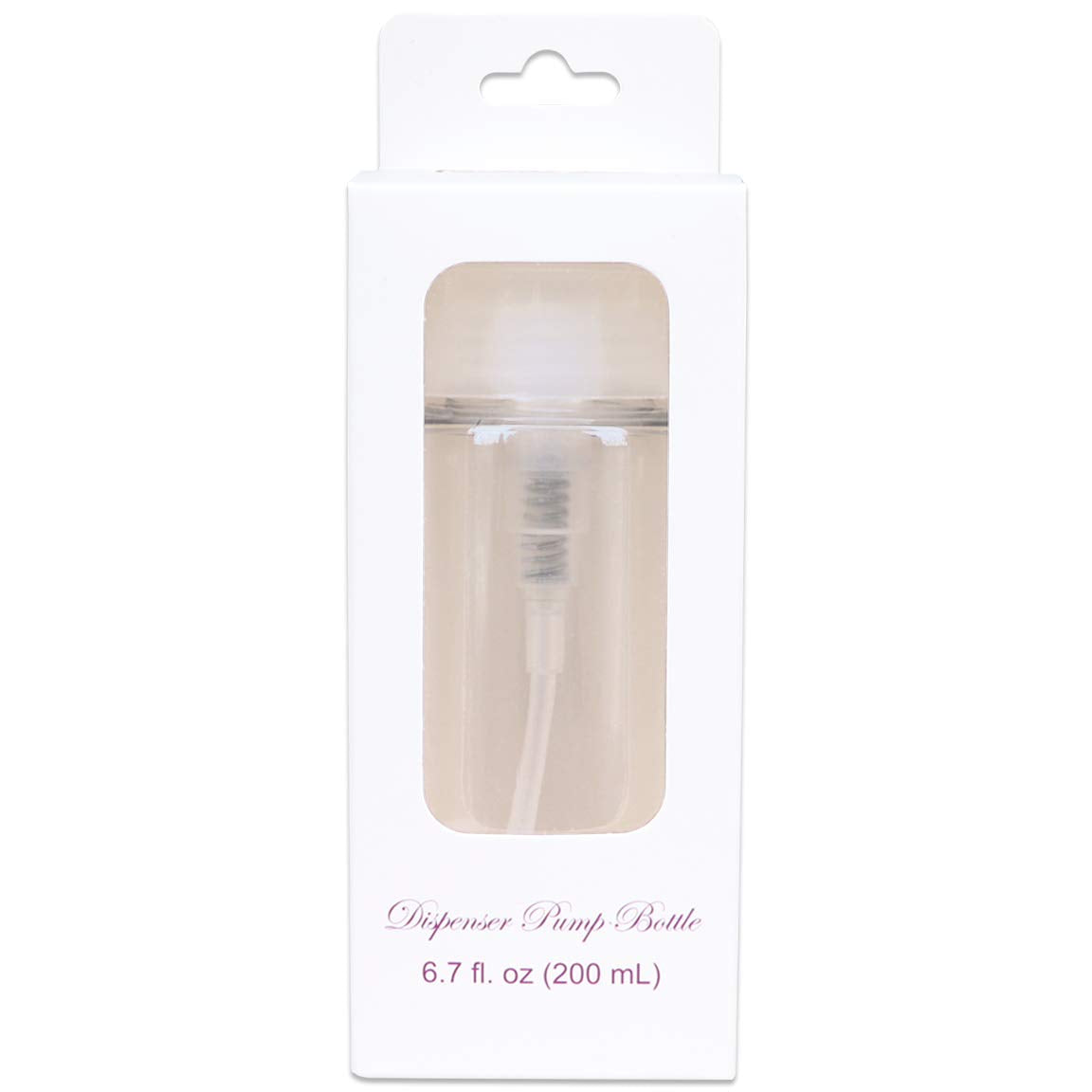 Beauticom Professional No Wording Labeled Push Down Liquid Pumping Empty Bottle Dispenser (7 Oz, Clear)