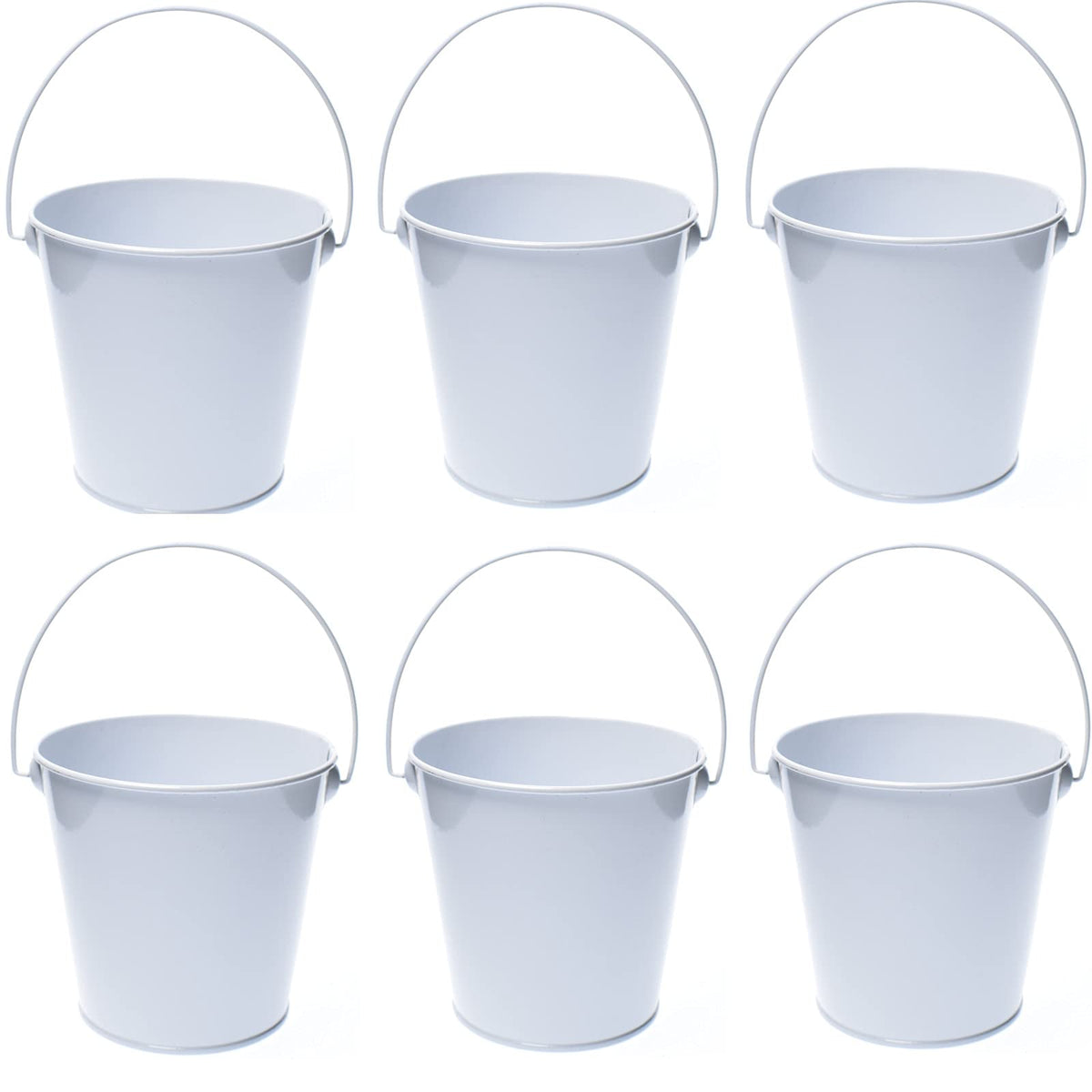 Takma Small Metal Buckets With Handle - 6 Pack 4.3 Inch Colored Galvan ...
