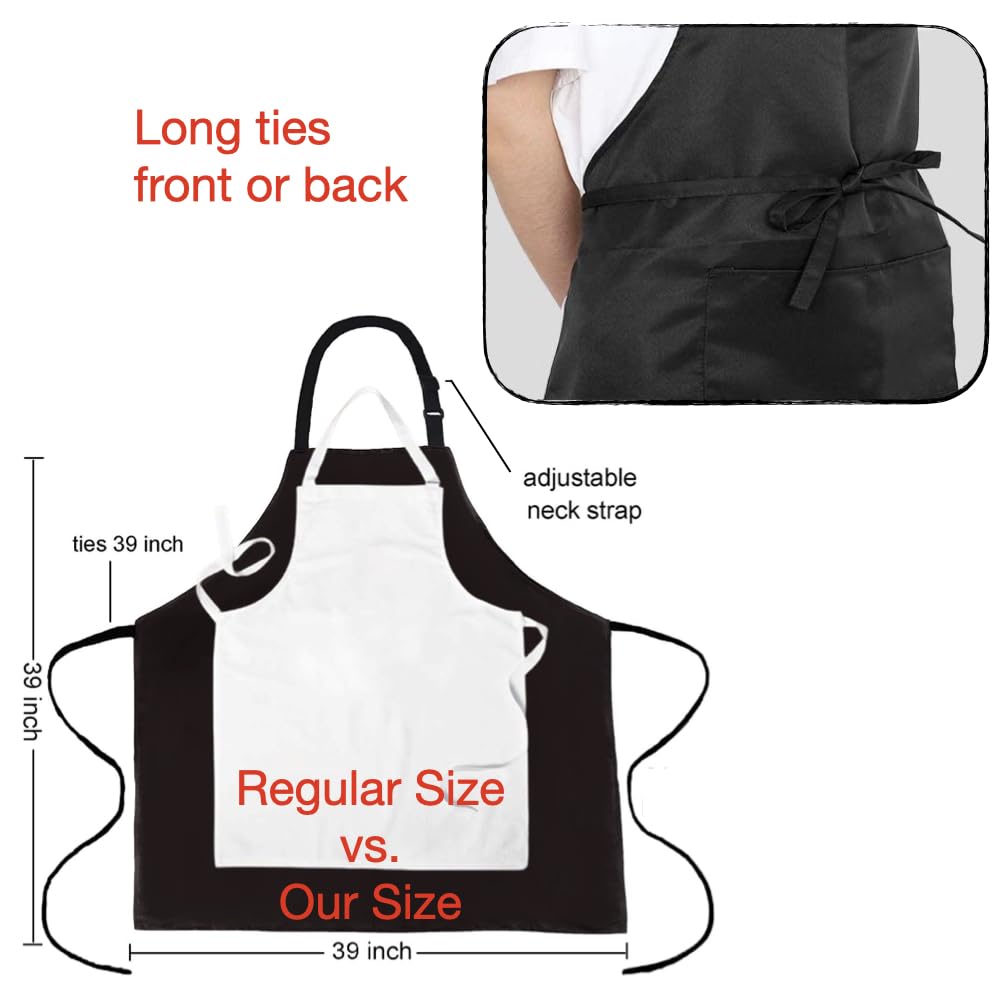 Urby Aprons For Women With Pockets Plus Size Apron Xl Xxl Or Waist W40+, Extra Large And Long Also Fits Big And Tall Men,Heavy D