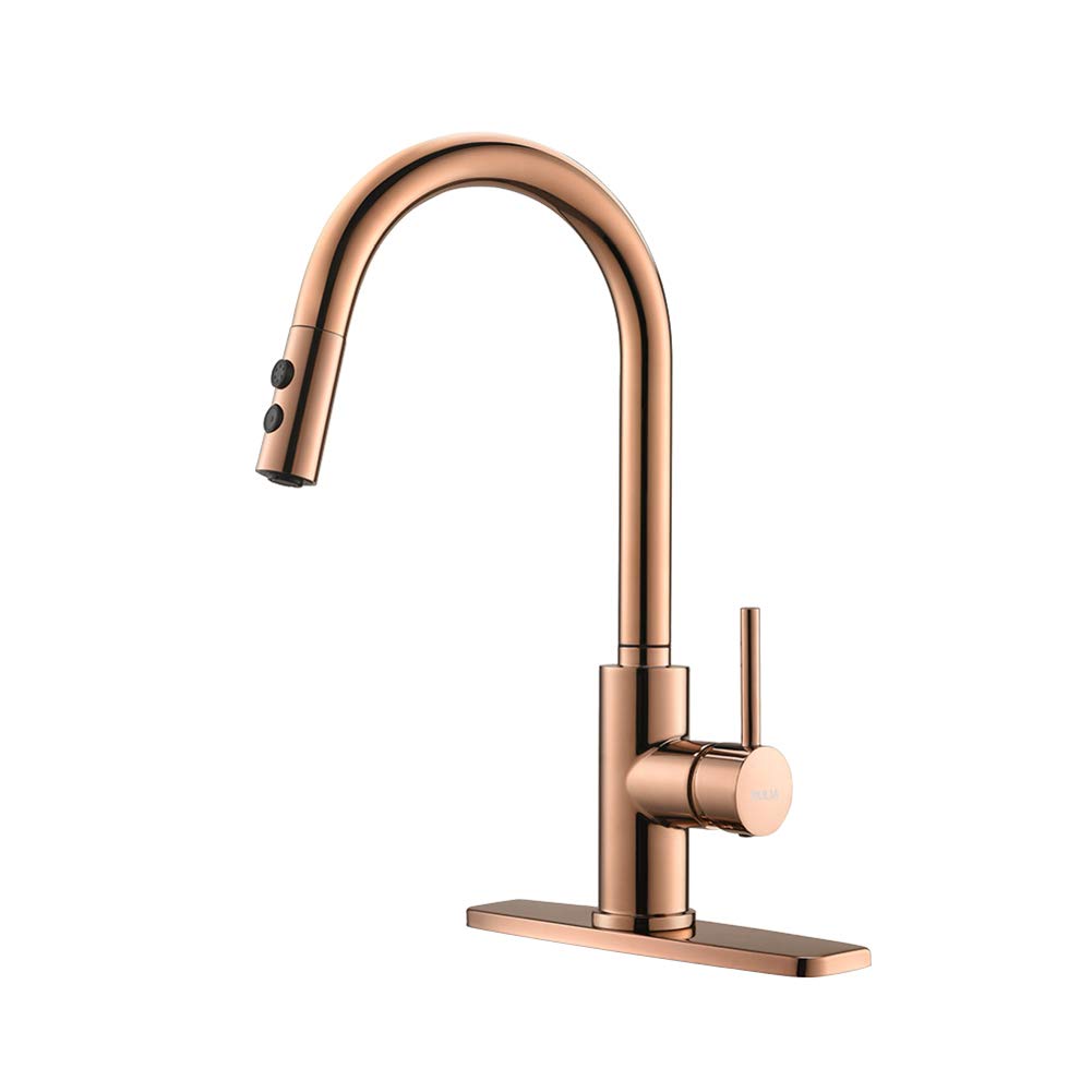 Rulia Copper Rose Gold Kitchen Faucet, Kitchen Sink Faucet, Sink Faucet, Pull-Down Kitchen Faucets, Bar Kitchen Faucet, Rv Kitch