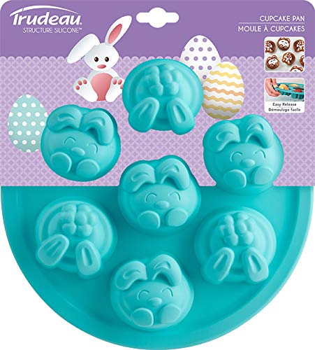 Trudeau Bakeware Cookie Pan Bunnies, 9-Inch, Aqua