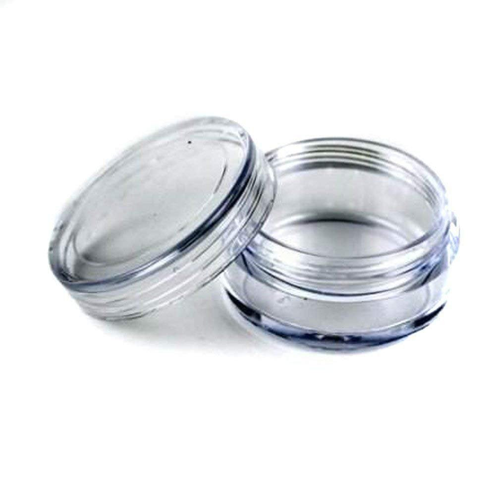 Onwon 25 Pcs Empty Clear Portable Travelling Plastic Cosmetic Containers 5 Gram Size Pot Jars Eyshadow Container