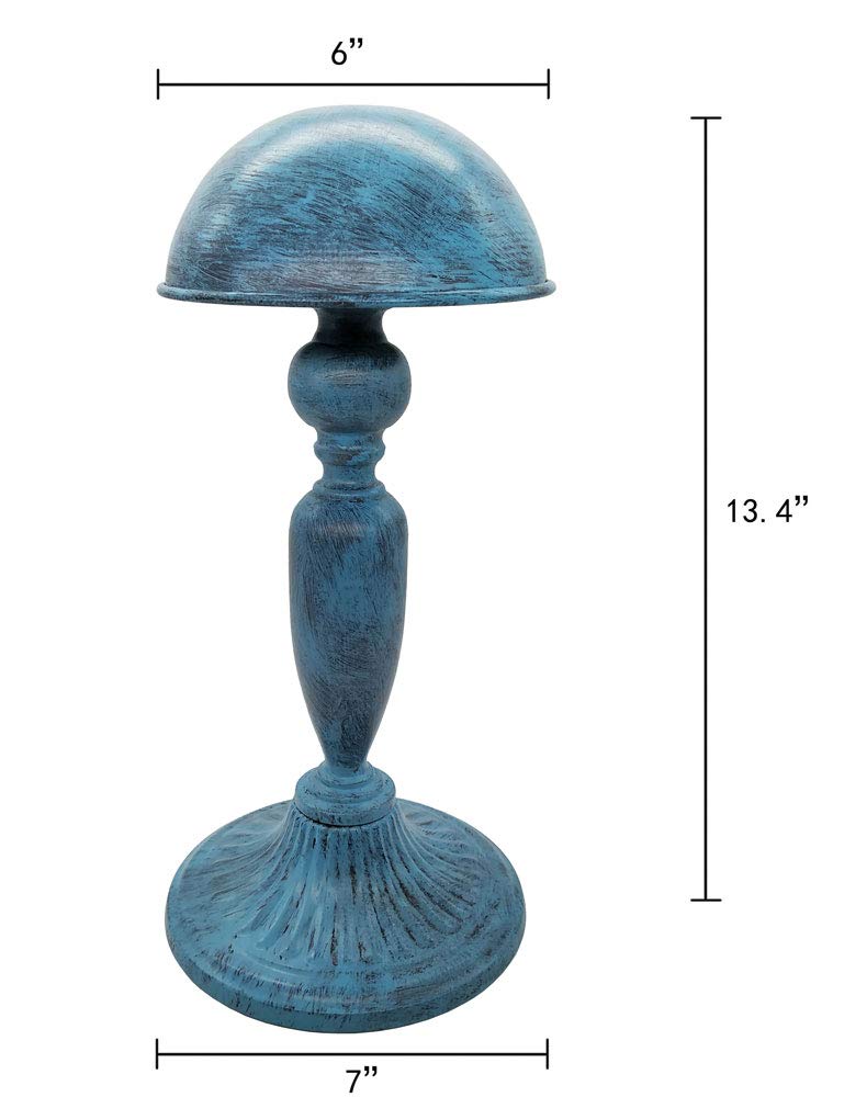 Owlgift Vintage Dome Shape Design Removable Metal Hat Rack/Cap/Wig Storage Holder Display Stand,Turquoise
