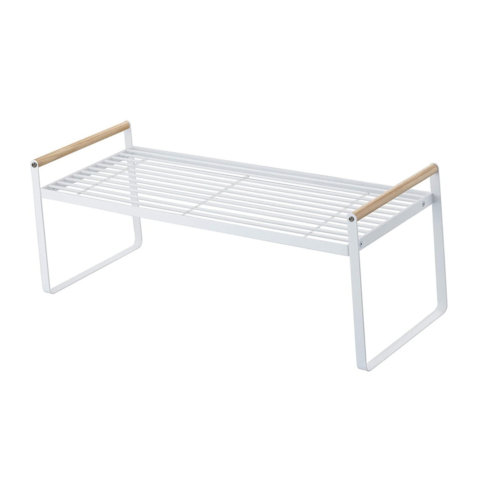 Vibecraft Countertop Organizer MultiPurpose Kitchen Rack Spice Rack Plate Tray Storage Shelf PowderCoated Steel Frame With Woo