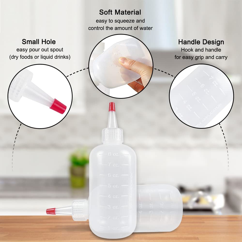 Seewavom 10 Pack 4 Ounce Plastic Squeeze Bottles With Caps Plastic Small Dispensing Bottles Crafts, Art, Glue, Kitchen
