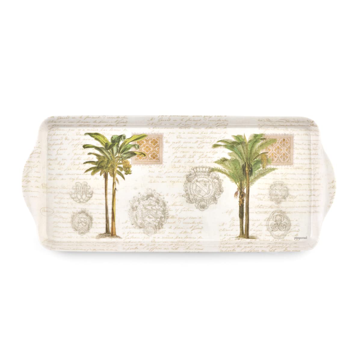 Pimpernel Vintage Palm Study Collection Sandwich Tray | Serving Platter | Crudit   And Appetizer Tray For Indoor And Outdoor Use