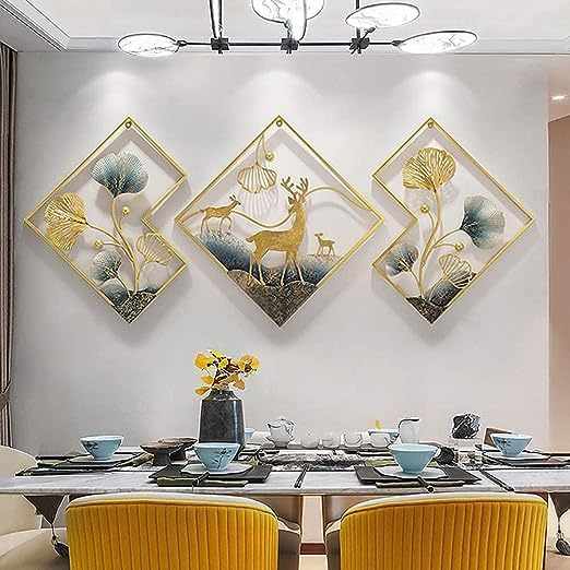 Design World Gifts And Interiors Metal Wall Decor Art Sculpture Hanging Decoration Items for Living Room Bedroom Office Hallway 