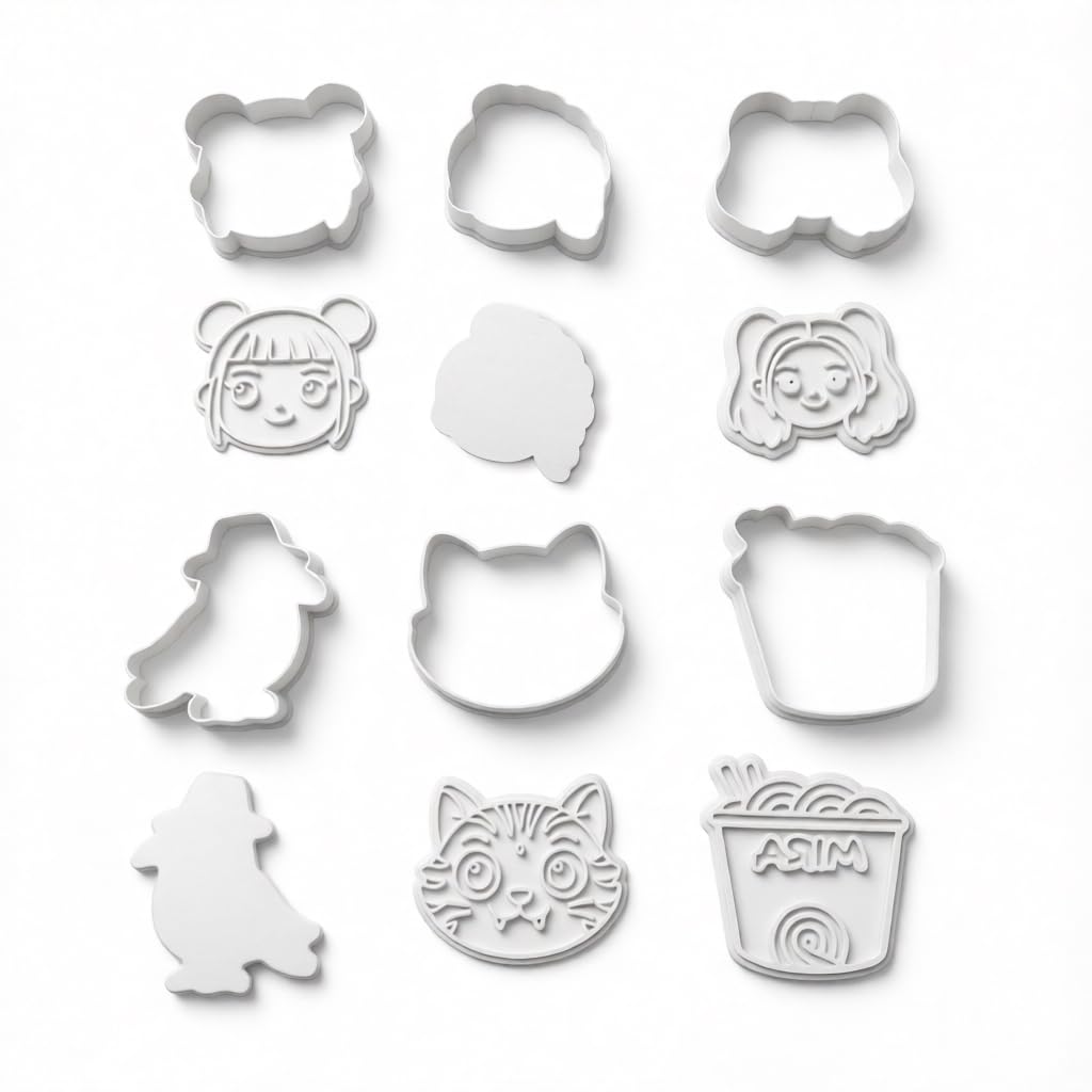 Allenjoy Cookie Cutters & Stamps, Korean Demon Biscuit Cutter Embosser Molds for Baking, Fondant, Polymer Clay  Funny Kitchen A