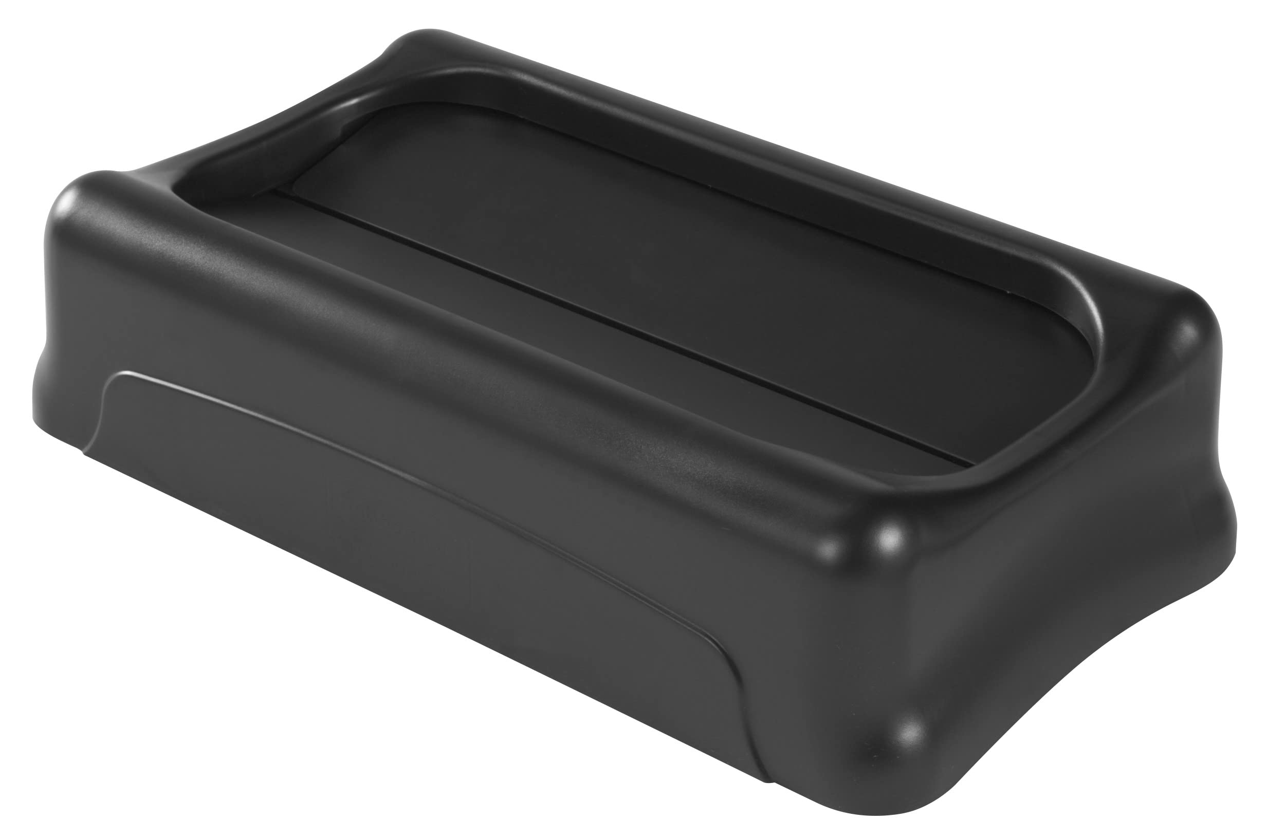 Rubbermaid Commercial Products Slim Jim Trash Can Swing Lid, Black, Plastic, Compatible With 23 Gallon Slim Jim Containers/Garba