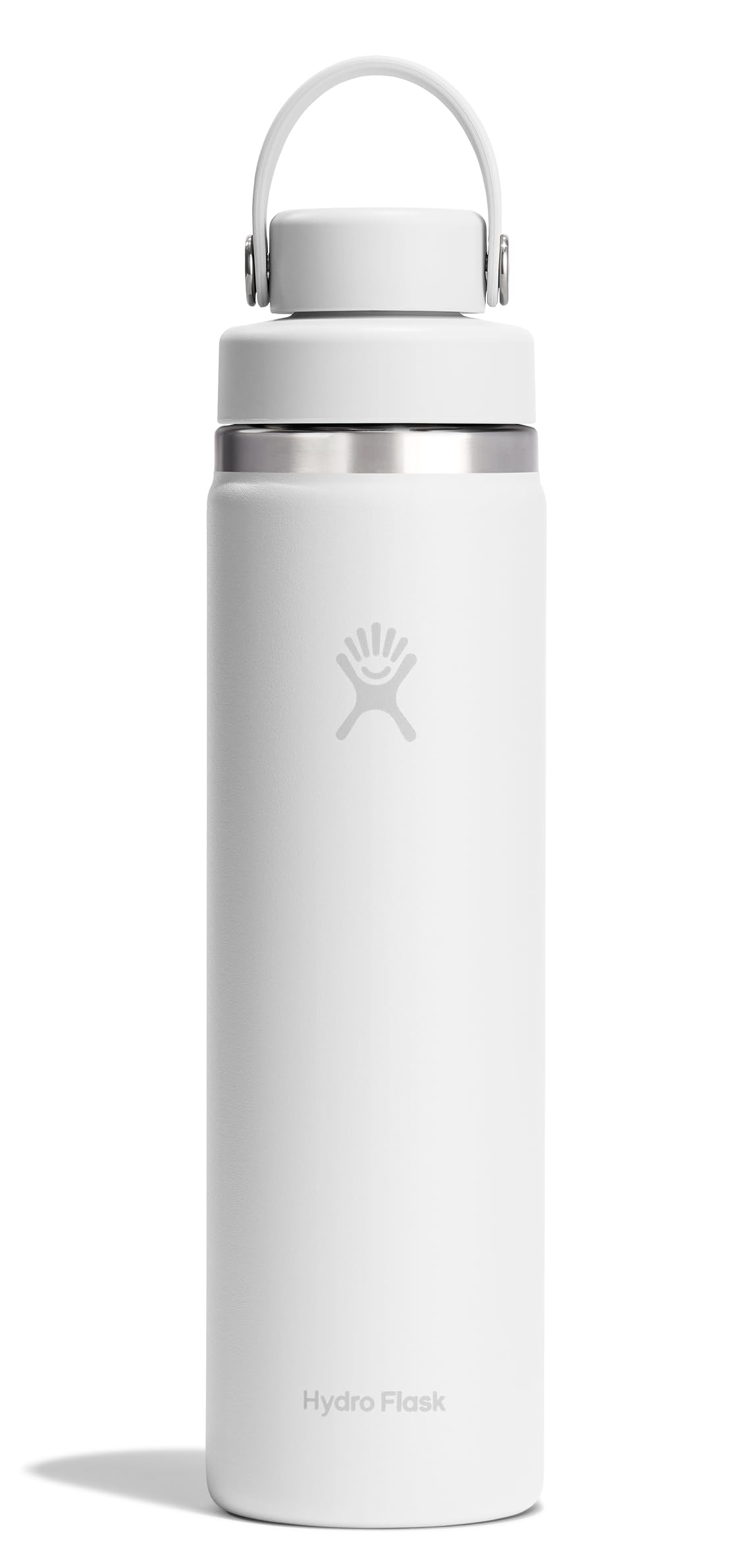 Hydro Flask Water Bottle - Insulated Stainless Steel - Wide Mouth Flex Chug Lid, Non Spill, Leakproof in 24 Oz Tonal White