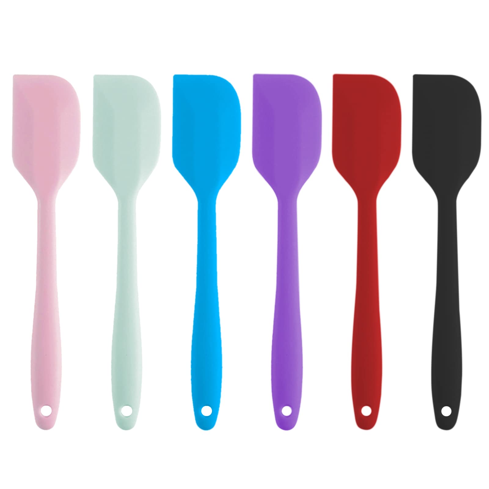 Kitchen Gims Silicone Spatula Set 6 Pack 8.5 Inch Small Rubber Spatula Heat Resistant Mini Silicone Spatula Non-Stick Flexible F