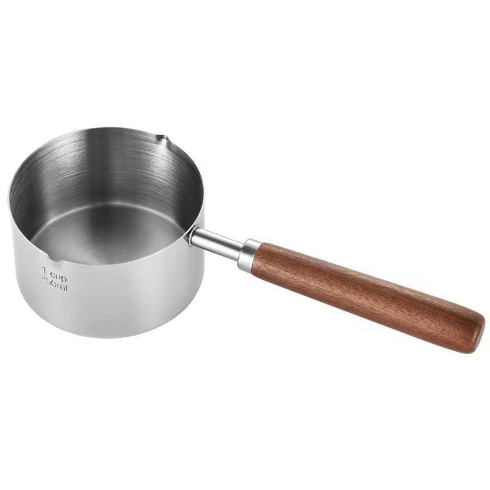 BinaryABC Stainless Steel Mini Sauce Pan,250ml Small Pot with Pour Spout