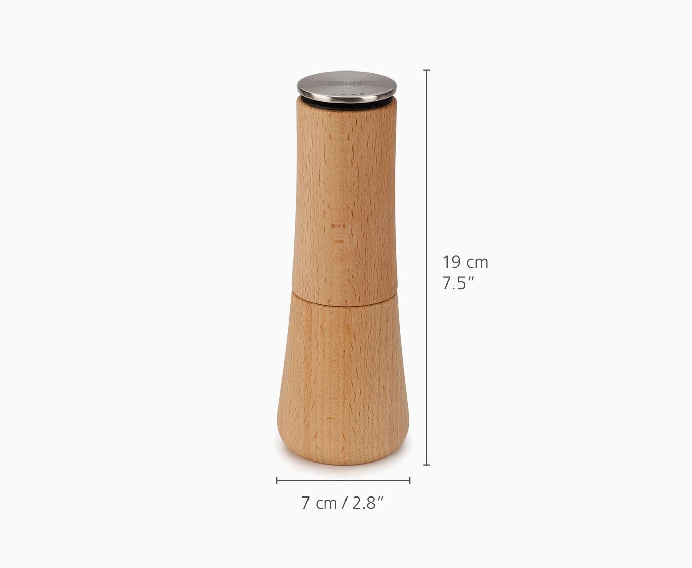 Joseph Joseph 20190 Milltop Wood Non-Spill Kitchen Pepper Mill, Wood
