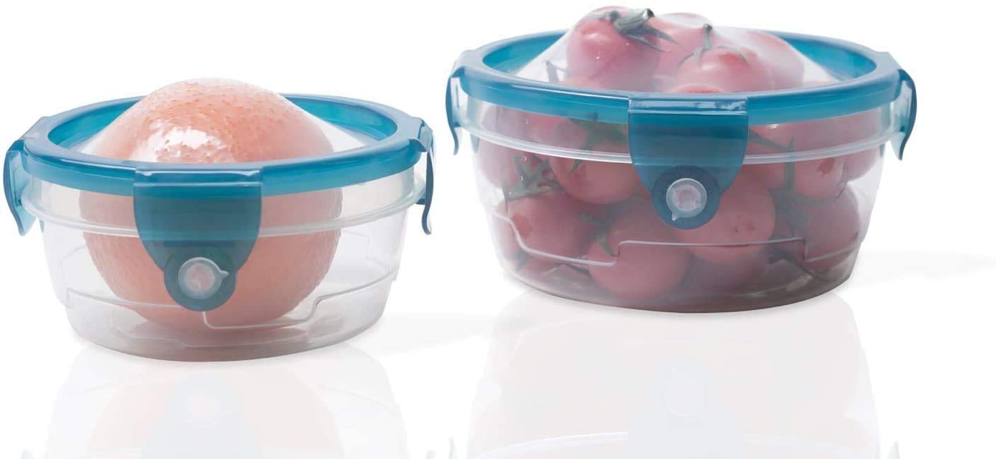 Handy Gourmet Flexi-Top Reusable Containers, Bpa Free - Round, Set Of 2