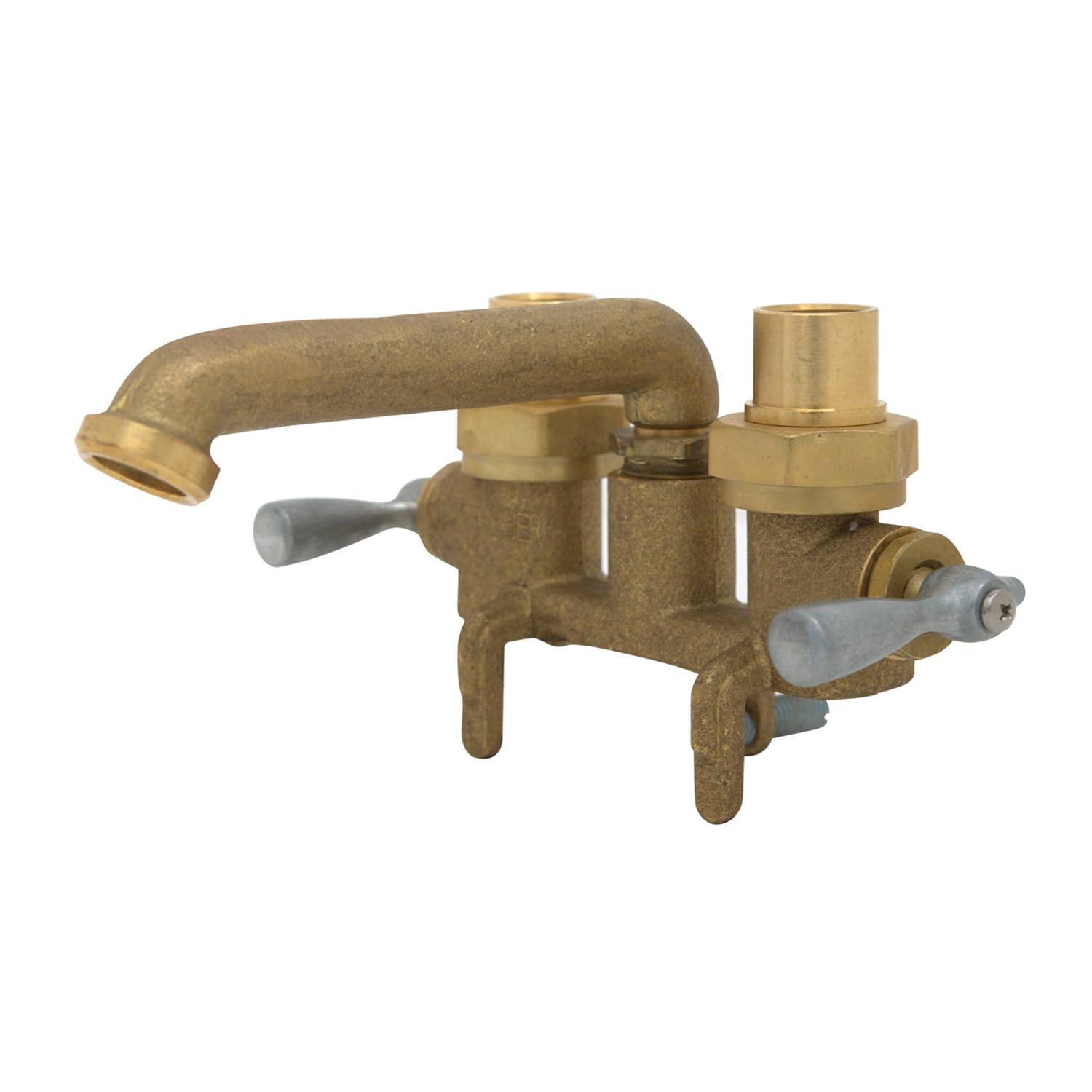 Gerber Classics Two Handle Laundry Faucet, Clamp On Mounting, Metal Handles, 7 Inch Spout, Rough Brass Finish G0049535, Commerci