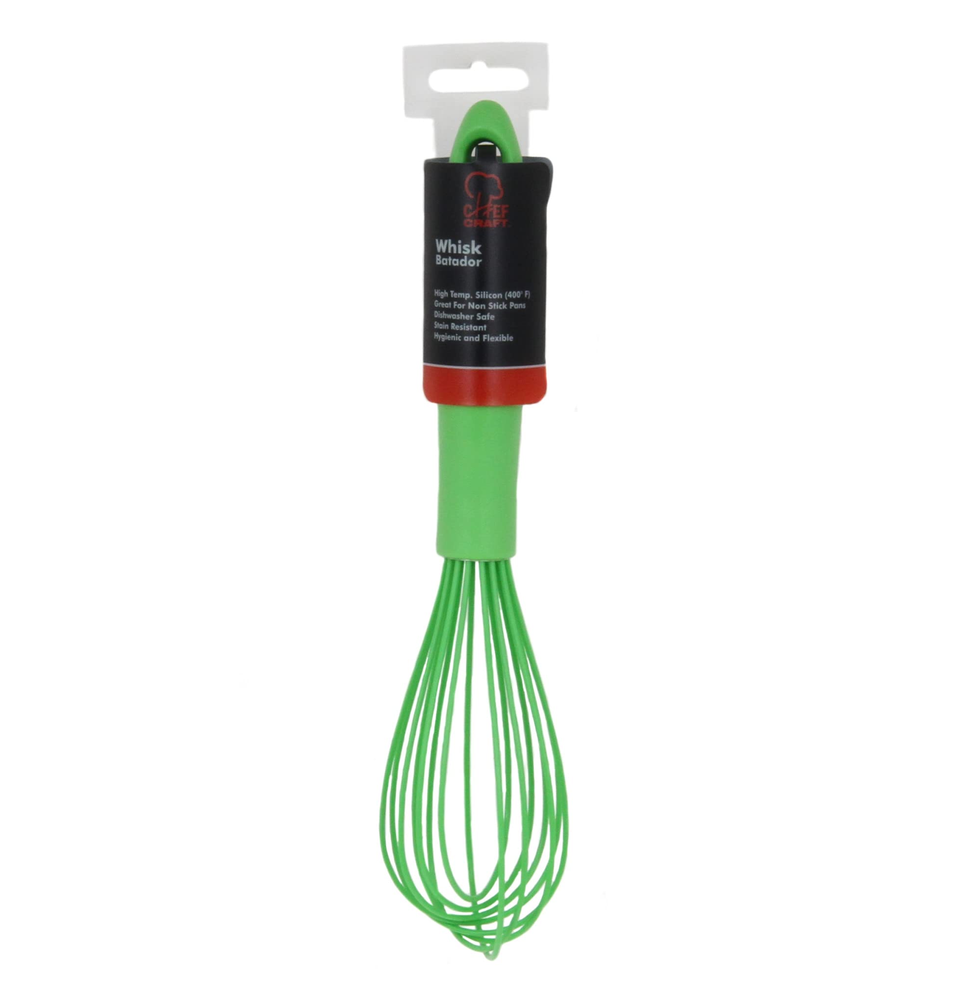 Chef Craft Premium Silicone Wire Cooking Whisk, 10.5 Inch, Green