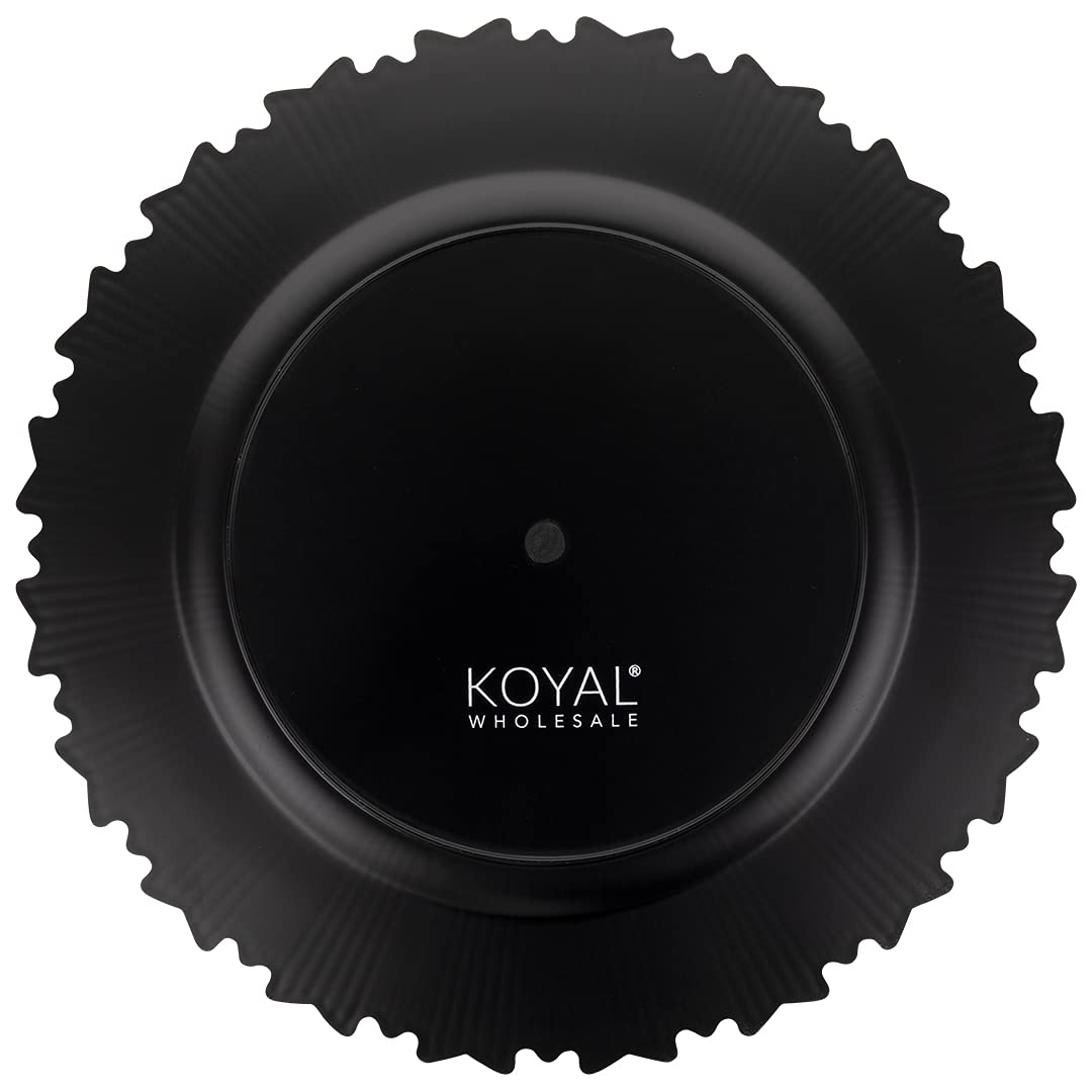 Koyal Wholesale Galaxy Charger Plates, French Style Decor, Ornate Charger Plates, Rustic Farm Table Decor (4, Black)