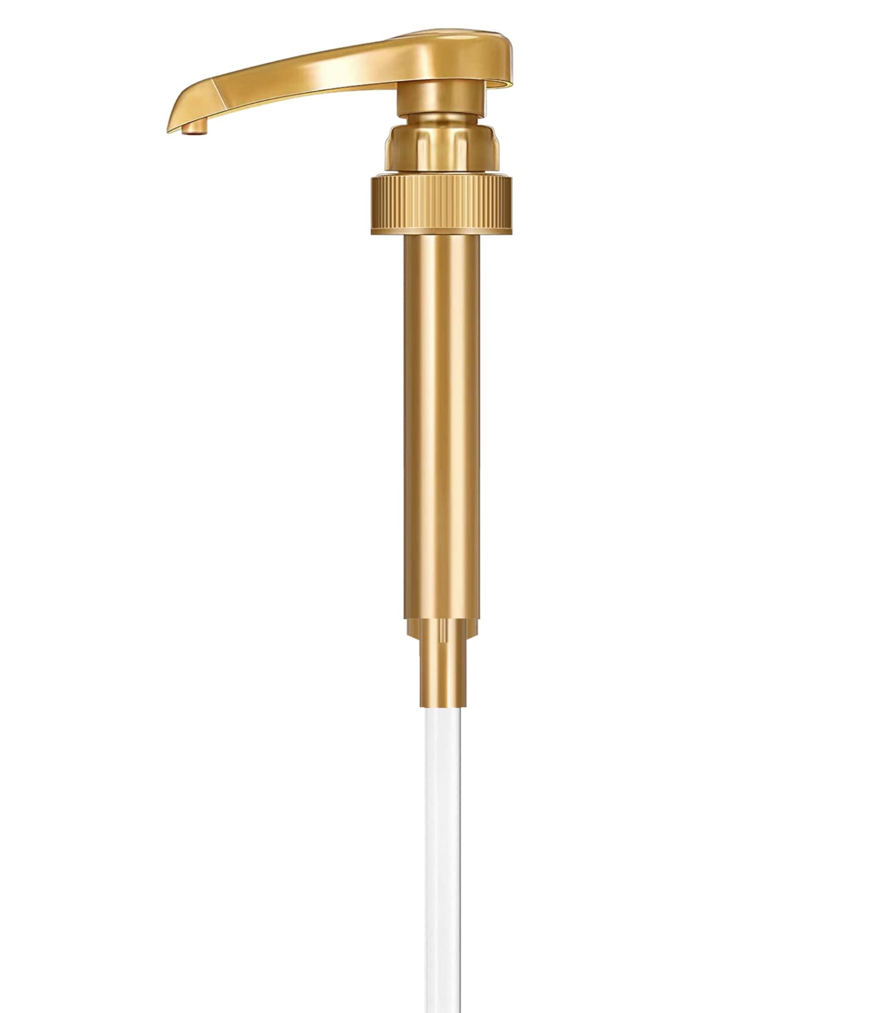 1-Pack Gold Coffee Syrup Pump Dispenser - Fits 750ml Syrup Bottles - Reusable Pump for Flavored Coffee, Tea, Beverages