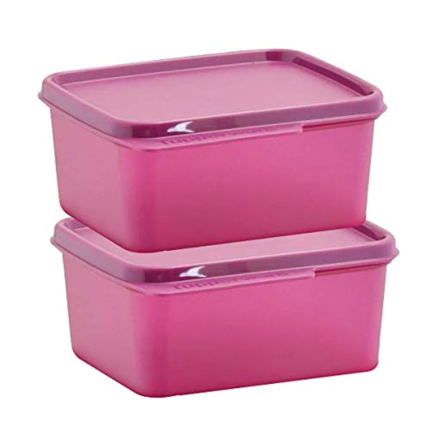 Tupperware Keep Tab Small Plastic Container 500Ml Lunch Box Set Of 2 (Dark Pink), Black