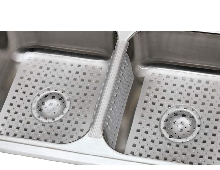 Smart Cook Clear Plastic Kitchen Sink Protector Mat Pad Set, 3 Pieces - 2 Sink Mats & 1 Sink Saddle, Small Size
