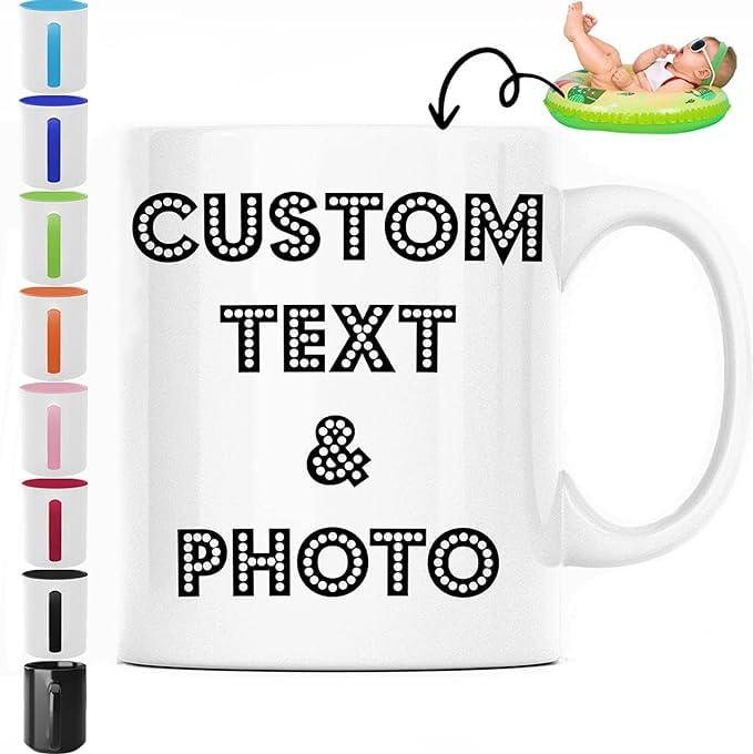 Custom Coffee Mugs - Personalized Ceramic Tea Cups With Text, Picture, Logo, Image - Unique Gift For Men Women Couples - 11 & 15
